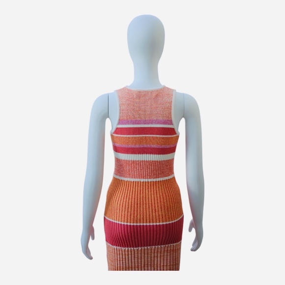 Victoria Victoria Beckham stripped sleeveless stretch midi dress SZ4 - Picture 5 of 5